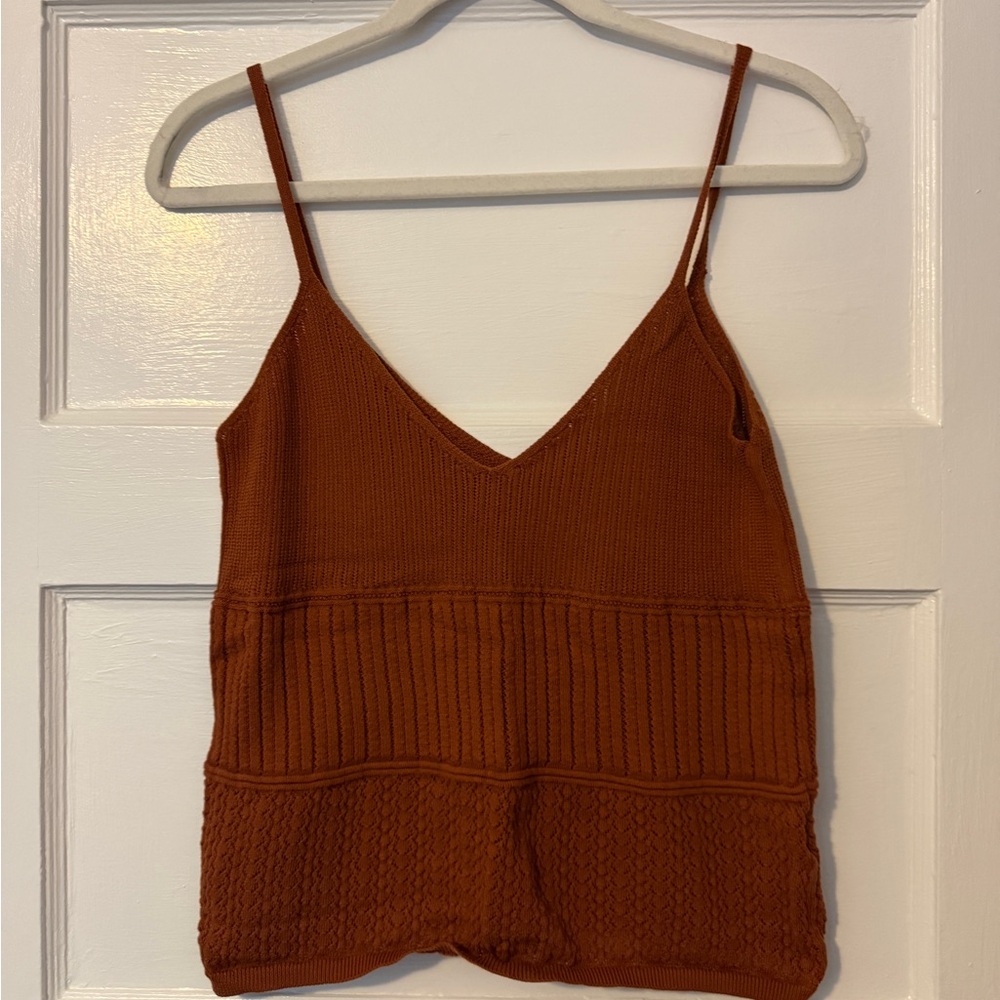 Sezane Rust Knit Tank Top